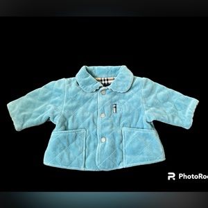 BURBERRY***Turquoise Velour Jacket***1 Mo. $389